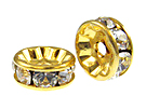 6mm Gold Plated - Swarovski Rondelles